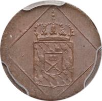 obverse of 1 Heller - Maximilian Josef (1806 - 1829) coin with KM# 679 from German States.