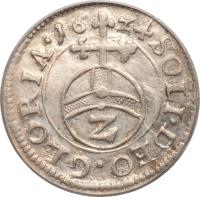 German States coin 2 Kreuzer - Maximilian I (1623 - 1637) reverse reverse of 2 Kreuzer - Maximilian I (1623 - 1637) coin with KM# 128 from German States. Inscription: GLORIA · 1624 SOLI · DEO ·