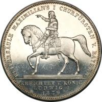 German States coin 2 Thaler - Ludwig I - Maximilian I (1839) reverse reverse of 2 Thaler - Ludwig I - Maximilian I (1839) coin with KM# 804 from German States. Inscription: REITERSÄULE MAXIMILIAN'S I CHURFÜRSTEN V. BAYERN ERRICHTET V. KÖNIG LUDWIG I 1839