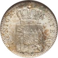 German States coin 3 Kreuzer - Ludwig I (1839 - 1856) obverse obverse of 3 Kreuzer - Ludwig I (1839 - 1856) coin with KM# 800 from German States. Inscription: KOENIGR.BAYERN