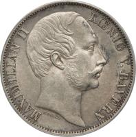 German States coin 1 Vereinsthaler - Maximilian II (1857 - 1864) obverse obverse of 1 Vereinsthaler - Maximilian II (1857 - 1864) coin with KM# 852 from German States. Inscription: MAXIMILIAN II KŒNIG V. BAYERN C.VOIGT