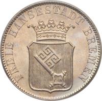 German States coin 12 Grote (1859 - 1860) obverse obverse of 12 Grote (1859 - 1860) coin with KM# 242 from German States. Inscription: FREIE HANSESTADT BREMEN