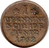 reverse of 1 Pfenning - George III (1760 - 1804) coin with KM# 330 from German States.