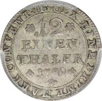 reverse of 1/12 Thaler - Karl Wilhelm Ferdinand (1780 - 1806) coin with KM# 1000 from German States.