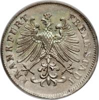 German States coin 6 Kreuzer (1846 - 1856) obverse obverse of 6 Kreuzer (1846 - 1856) coin with KM# 335 from German States.