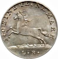 German States coin 3 Mariengroschen - George III (1816 - 1820) obverse obverse of 3 Mariengroschen - George III (1816 - 1820) coin with KM# 114 from German States. Inscription: 160 EINE FEINE MARK