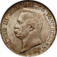 German States coin 1 Vereinsthaler - Ludwig III (1857 - 1871) obverse obverse of 1 Vereinsthaler - Ludwig III (1857 - 1871) coin with KM# 338 from German States. Inscription: LUDWIG III GROSHERZOG VON HESSEN