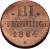 reverse of 3 Pfenninge - Friedrich Wilhelm (1862 - 1864) coin with KM# 95 from German States. Inscription: III PFENNINGE 1864 A
