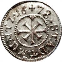 German States coin 1 Kreuzer (1676 - 1681) reverse reverse of 1 Kreuzer (1676 - 1681) coin with KM# 194 from German States.