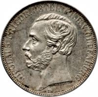 obverse of 1 Vereinsthaler - Nicolaus Friedrich Peter (1858 - 1866) coin with KM# 196 from German States. Inscription: NICOLAUS FRIEDR.PETER GR.H.V.OLDENBURG
