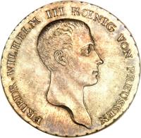 obverse of 1 Reichsthaler - Friedrich Wilhelm III (1809 - 1816) coin with KM# 387 from German States. Inscription: FRIEDR · WILHELM III KŒNIG VON PREUSSEN