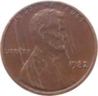 obverse of 1 Cent - Lincoln Memorial Cent (1959 - 1982) coin with KM# 201 from United States. Inscription: IN GOD WE TRUST LIBERTY 1975