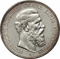German States coin 5 Mark - Friedrich III (1888) obverse obverse of 5 Mark - Friedrich III (1888) coin with KM# 512 from German States. Inscription: FRIEDRICH DEUTSCHER KAISER KÖNIG V. PREUSSEN A