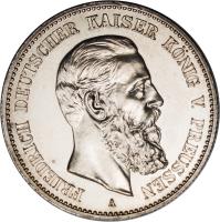 obverse of 2 Mark - Friedrich III (1888) coin with KM# 510 from German States. Inscription: FRIEDRICH DEUTSCHER KAISER KÖNIG V. PREUSSEN A