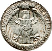 German States coin 3 Mark - Wilhelm II - University of Berlin (1910) reverse reverse of 3 Mark - Wilhelm II - University of Berlin (1910) coin with KM# 530 from German States. Inscription: DEUTSCHES REICH 1910 DREI MARK