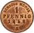 reverse of 1 Pfennig - Carl Alexander (1858 - 1865) coin with KM# 205 from German States. Inscription: SCHEIDE MÜNZE 1 PFENNIG 1858 A