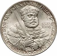 German States coin 2 Mark - Wilhelm Ernst - Jena University (1908) obverse obverse of 2 Mark - Wilhelm Ernst - Jena University (1908) coin with KM# 219 from German States.