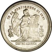 reverse of 25 Centavos (1883 - 1899) coin with KM# 50 from Honduras.