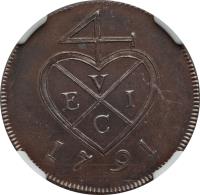 India coin 1 Pice (1791 - 1794) obverse obverse of 1 Pice (1791 - 1794) coin with KM# 193 from India.