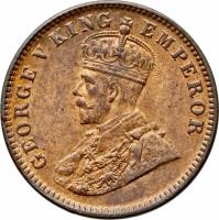 Indian States coin 1/4 Anna - George V (1912) obverse obverse of 1/4 Anna - George V (1912) coin with KM# 16 from Indian States. Inscription: GEORGE V KING EMPEROR
