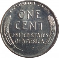 United States coin 1 Cent - Steel Cent (1943 - 1944) reverse reverse of 1 Cent - Steel Cent (1943 - 1944) coin with KM# 132a from United States. Inscription: E · PLURIBUS · UNUM ONE CENT UNITED STATES OF AMERICA