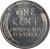 reverse of 1 Cent - Steel Cent (1943 - 1944) coin with KM# 132a from United States. Inscription: E · PLURIBUS · UNUM ONE CENT UNITED STATES OF AMERICA