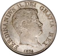 obverse of 120 Grana - Ferdinando II (1831 - 1835) coin with KM# 309 from Italian States.