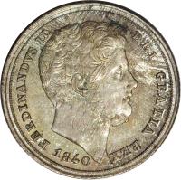 Italian States coin 20 Grana - Ferdinando II (1839 - 1859) obverse obverse of 20 Grana - Ferdinando II (1839 - 1859) coin with KM# 332 from Italian States.