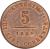 reverse of 5 Centesimi (1849) coin with KM# 809 from Italian States. Inscription: CENTESIMI 5 1849 DI LIRA CORRENTE