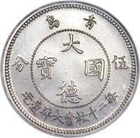 Kiautschou Bay concession coin 5 Cents - Wilhelm II (1909) obverse obverse of 5 Cents - Wilhelm II (1909) coin with KM# 1 from Kiautschou Bay concession.