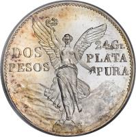 reverse of 2 Pesos - Independence (1921) coin with KM# 462 from Mexico.