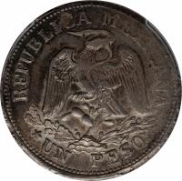 Mexico coin 1 Peso (1915) obverse obverse of 1 Peso (1915) coin with KM# 672 from Mexico. Inscription: REPUBLICA MEXICANA *UN PESO