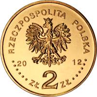Poland coin 2 Złote - UEFA European Football Championship (2012) obverse obverse of 2 Złote - UEFA European Football Championship (2012) coin with Y# 823 from Poland. Inscription: RZECPOSPOLITA POLSKA 20 12 ZŁ 2 ZŁ