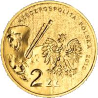 obverse of 2 Złote - Piotr Michalowski 1800-1855 (2012) coin with Y# 842 from Poland. Inscription: 2RZECZPOSPOLITA POLSKA 2012 2 ZŁ