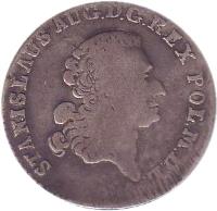 Polish–Lithuanian Commonwealth coin 4 Groschen - Stanisław II August (1766 - 1782) obverse obverse of 4 Groschen - Stanisław II August (1766 - 1782) coin with KM# 185 from Polish–Lithuanian Commonwealth. Inscription: STANISLAUS AUG.D.G.REX POL.M.D.L.