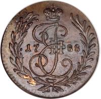 obverse of 1 Polushka - Catherine II (1766 - 1796) coin with C# 55 from Russia.