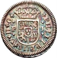 Spain coin 1/2 Real - Felipe V (1730 - 1746) obverse obverse of 1/2 Real - Felipe V (1730 - 1746) coin with KM# 350 from Spain. Inscription: +PHILIPPUS+V+D+G+ P J