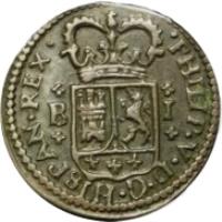 Spain coin 1 Maravedi - Felipe V (1718 - 1720) obverse obverse of 1 Maravedi - Felipe V (1718 - 1720) coin with KM# 301 from Spain. Inscription: · PHILIP · V · D · C · HISPAN · REX · R I