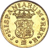 Spain coin 1/2 Escudo - Fernando VI (1748 - 1759) reverse reverse of 1/2 Escudo - Fernando VI (1748 - 1759) coin with KM# 378 from Spain.