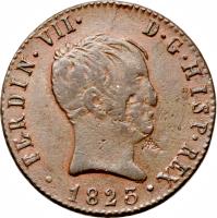 Spain coin 8 Maravedis - Fernando VII (1822 - 1823) obverse obverse of 8 Maravedis - Fernando VII (1822 - 1823) coin with KM# 501 from Spain.