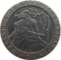 obverse of 200 Pesetas - Juan Carlos I - Masters of Spanish Painting (1996) coin with KM# 965 from Spain. Inscription: MAESTROS DE LA PINTURA ESPAÑOLA