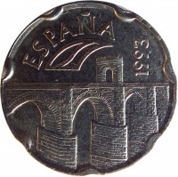 Spain coin 50 Pesetas - Juan Carlos I - Extremadura (1993) obverse obverse of 50 Pesetas - Juan Carlos I - Extremadura (1993) coin with KM# 921 from Spain. Inscription: ESPAÑA 1993