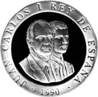 obverse of 2000 Pesetas - Juan Carlos I - Barcelona Olympics Basketball (1990) coin with KM# 866 from Spain.