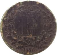 obverse of 1 Skilling Rigsmont - Frederik VII (1856 - 1863) coin with KM# 763 from Denmark. Inscription: F VII 1865