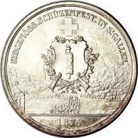 obverse of 5 Francs - Shooting Festival (1874) coin with X# S12 from Switzerland. Inscription: EIDGENÖSS.SCHÜZENFEST.IN.ST.GALLEN. 1874