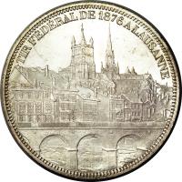 Switzerland coin 5 Francs - Shooting Festival (1876) reverse reverse of 5 Francs - Shooting Festival (1876) coin with X# S13 from Switzerland.
