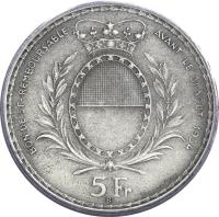 Switzerland coin 5 Francs - Shooting Festival (1934) obverse obverse of 5 Francs - Shooting Festival (1934) coin with X# S18 from Switzerland. Inscription: BON DE 5 Fr REMBOURSABLE AVANT LE 31 AOUT 1934 5 Fr B