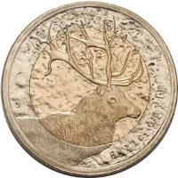 obverse of 1 Lira - Red Deer (2012) coin with KM# 1283 from Turkey. Inscription: KIZIL GEYIK