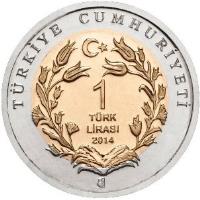 Turkey coin 1 Lira - Long-eared Hedgehog (2014) reverse reverse of 1 Lira - Long-eared Hedgehog (2014) coin from Turkey. Inscription: TÜRKİYE CUMHURİYETİ 1 TÜRK LİRASI 2014