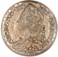 United Kingdom coin 1/2 Crown - George II (1743 - 1751) obverse obverse of 1/2 Crown - George II (1743 - 1751) coin with KM# 584 from United Kingdom. Inscription: GEORGIUS · II · DEI · GRATIA ·